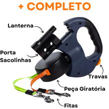 Carregar imagem no visualizador da galeria, Coleira DuoPet Retrátil e Rotativa