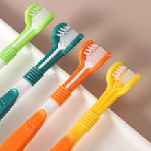 Carregar imagem no visualizador da galeria, Escova de Dente para Pet Cabeça Tripla WePetz - Compre 1 Leve 4