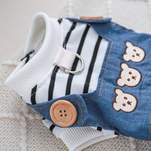 Carregar imagem no visualizador da galeria, Macacão Jeans Listrado Três Ursos