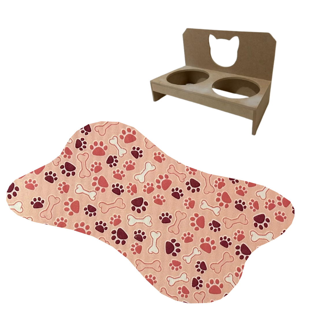 Combo Conforto Pet – Comedouro Elevado + Tapetinho Clean 🐾✨